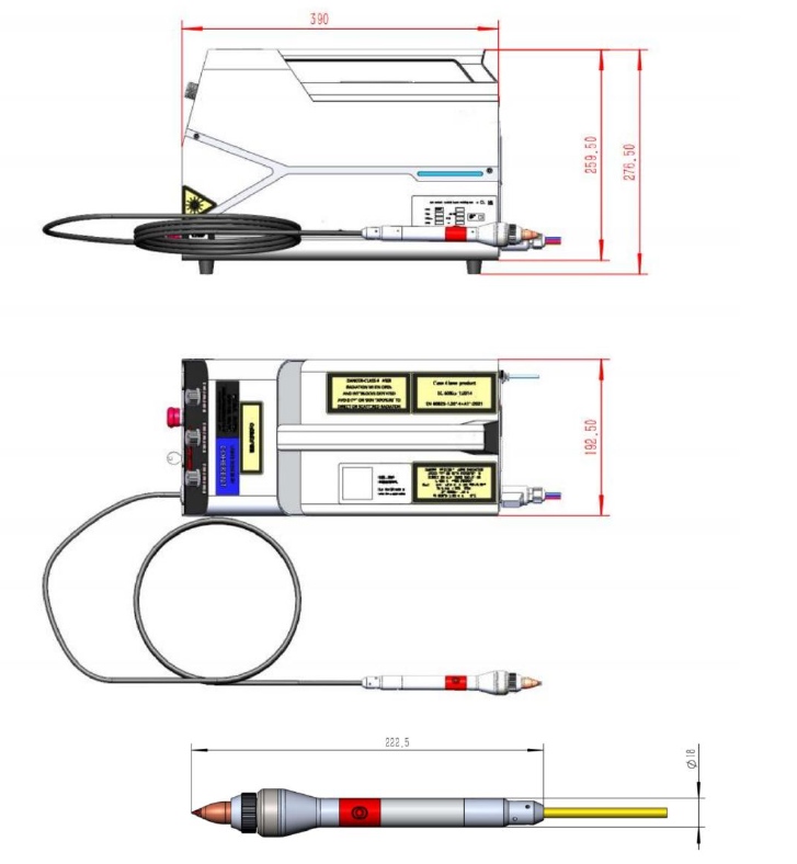 Dimensões da máquina